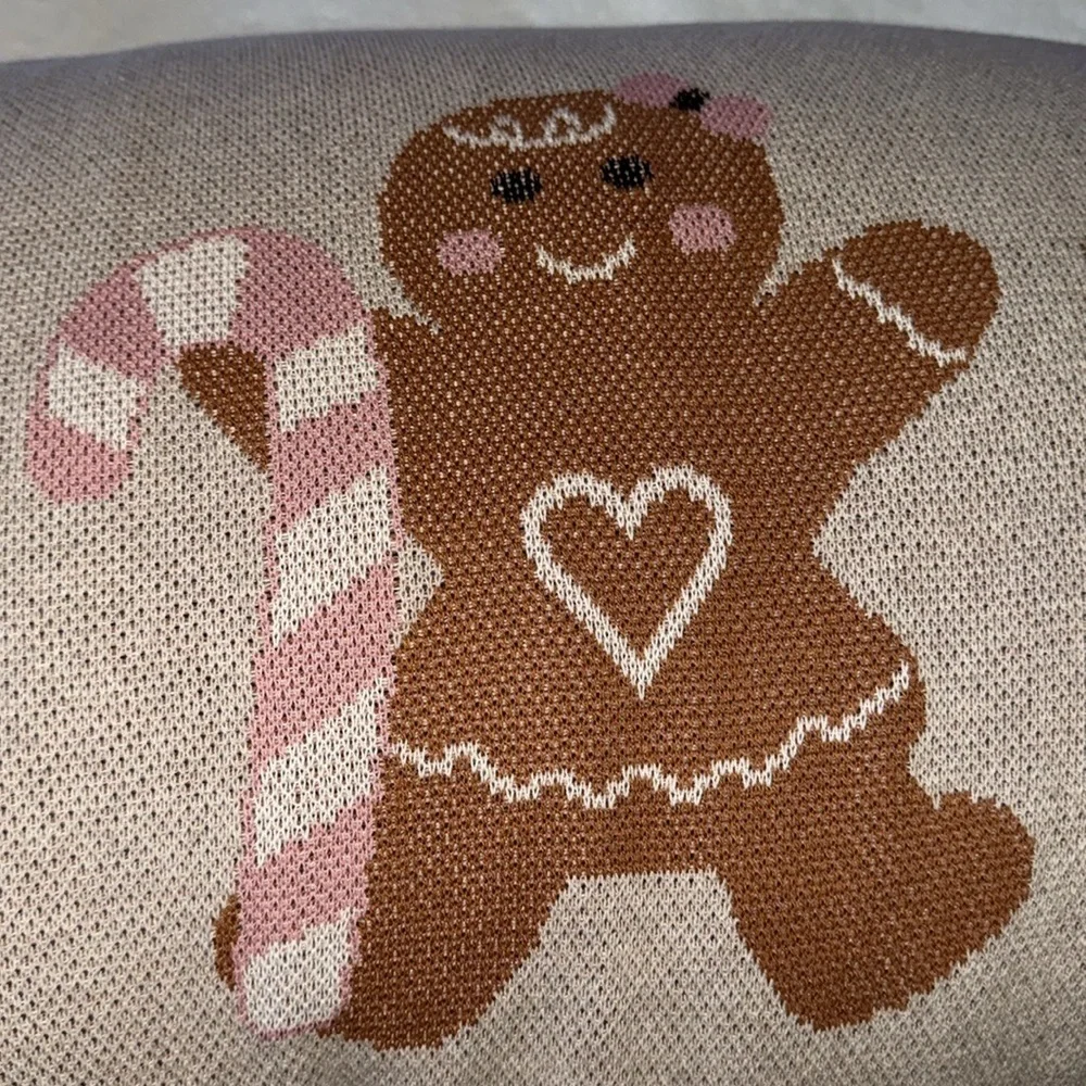 Cupcakes and Cashmere Christmas Gingerbread Man Pillow Large 23
